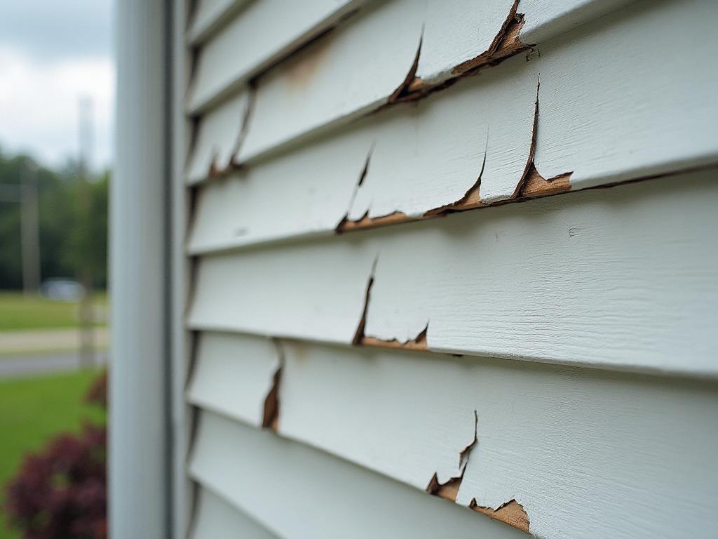 Damaged siding on a home