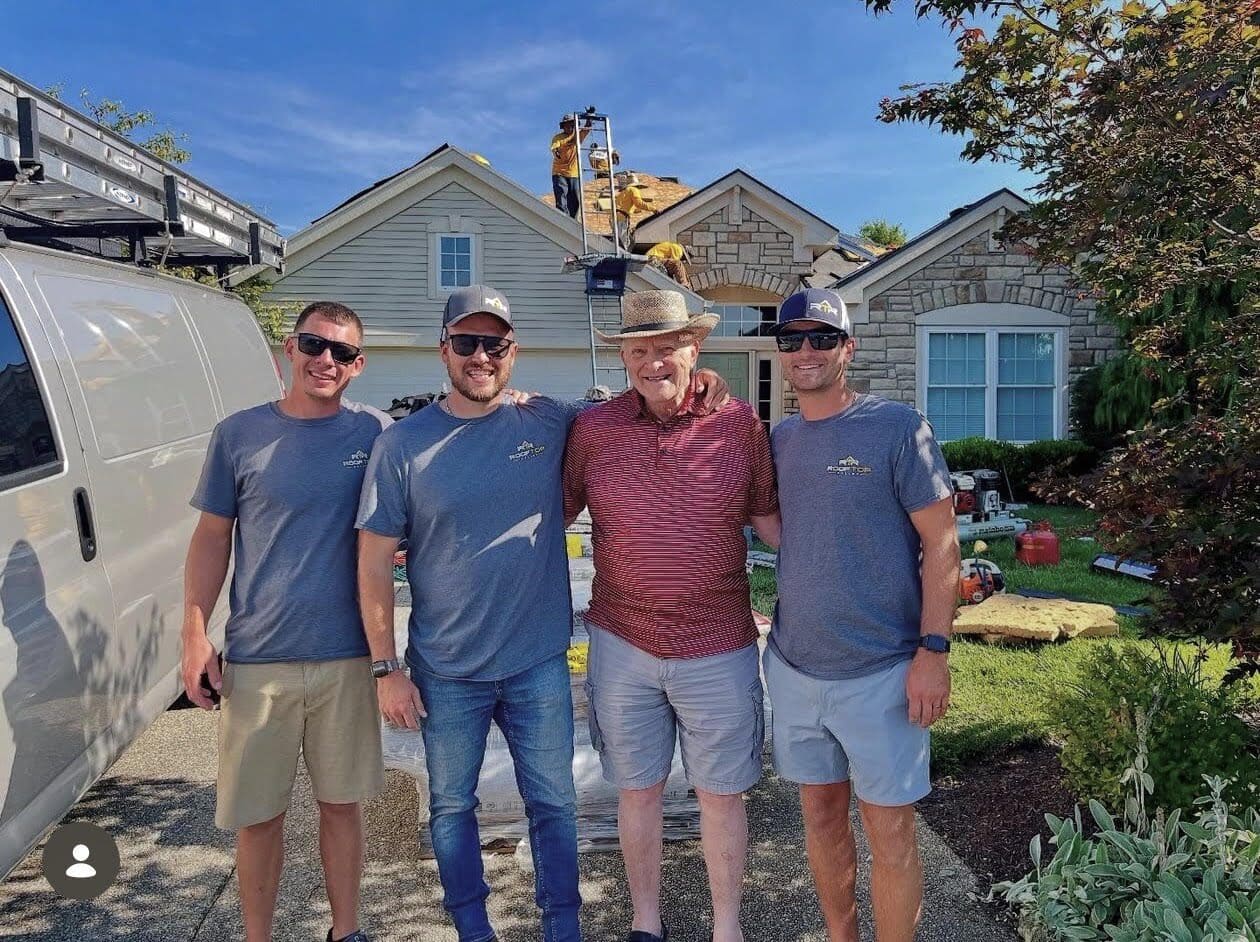 Rooftop Relief crew working on a roof in Blue Ash, Ohio